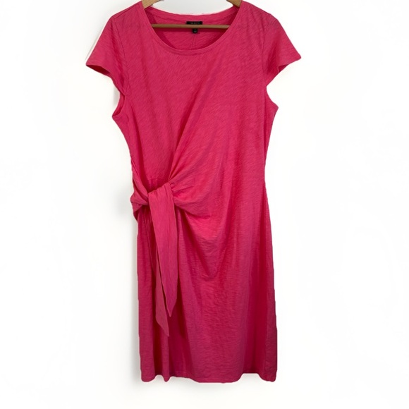 Talbots Dresses & Skirts - Talbots Plus Size Petite 1XP Pink‎ Midi Dress Faux Wrap Tie 100% Cotton NWT